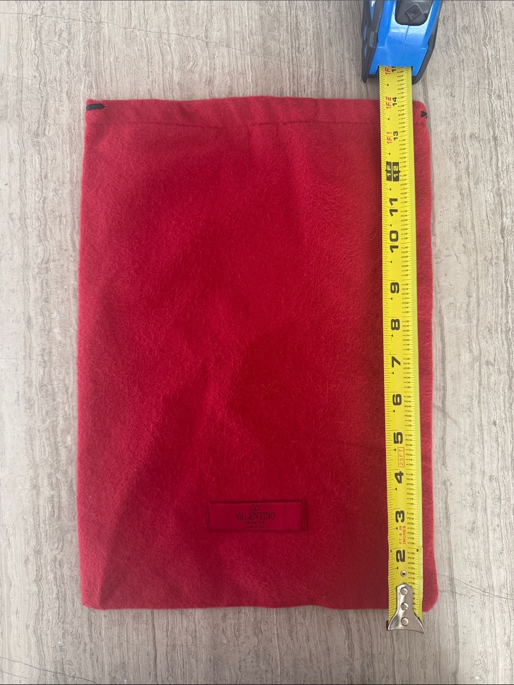 Valentino Garavani Red Felt Pouch with Logo Patch